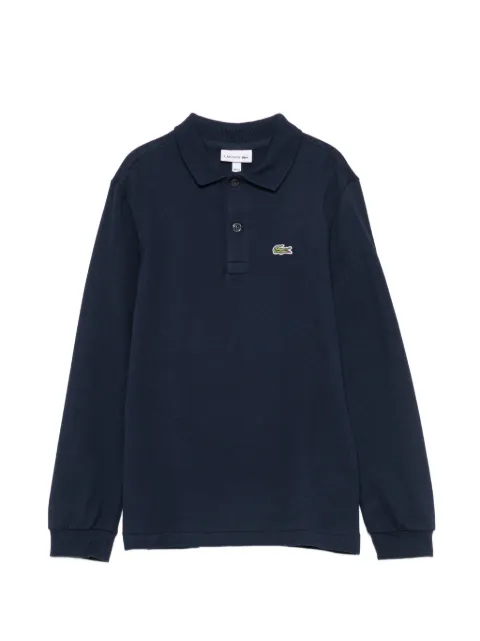 Lacoste Kids logo-patch long-sleeve polo shirt
