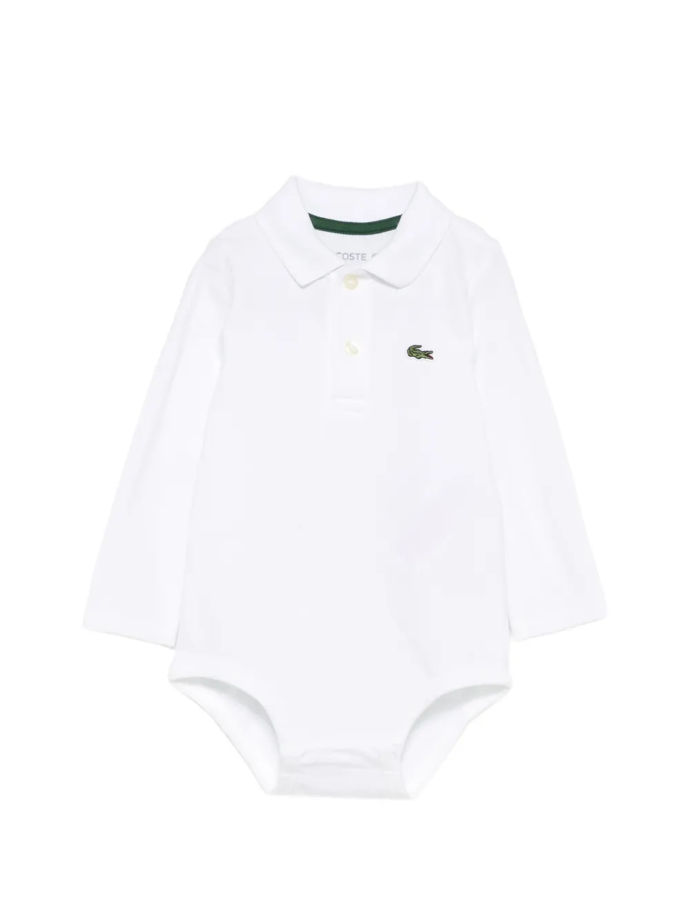Lacoste Kids Romper met logopatch en lange mouwen Wit