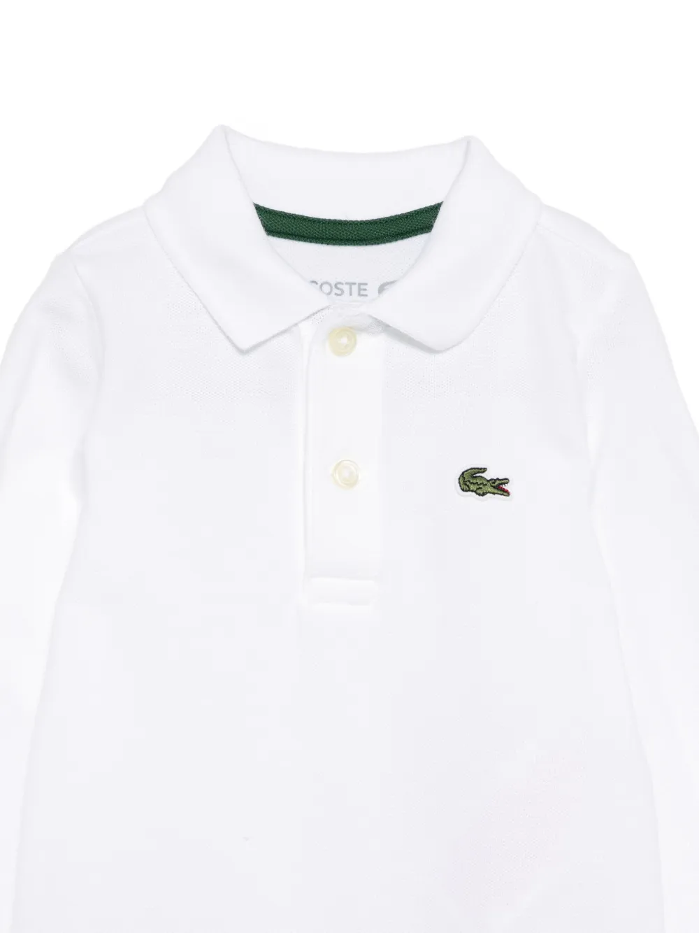 Lacoste Kids Romper met logopatch en lange mouwen Wit