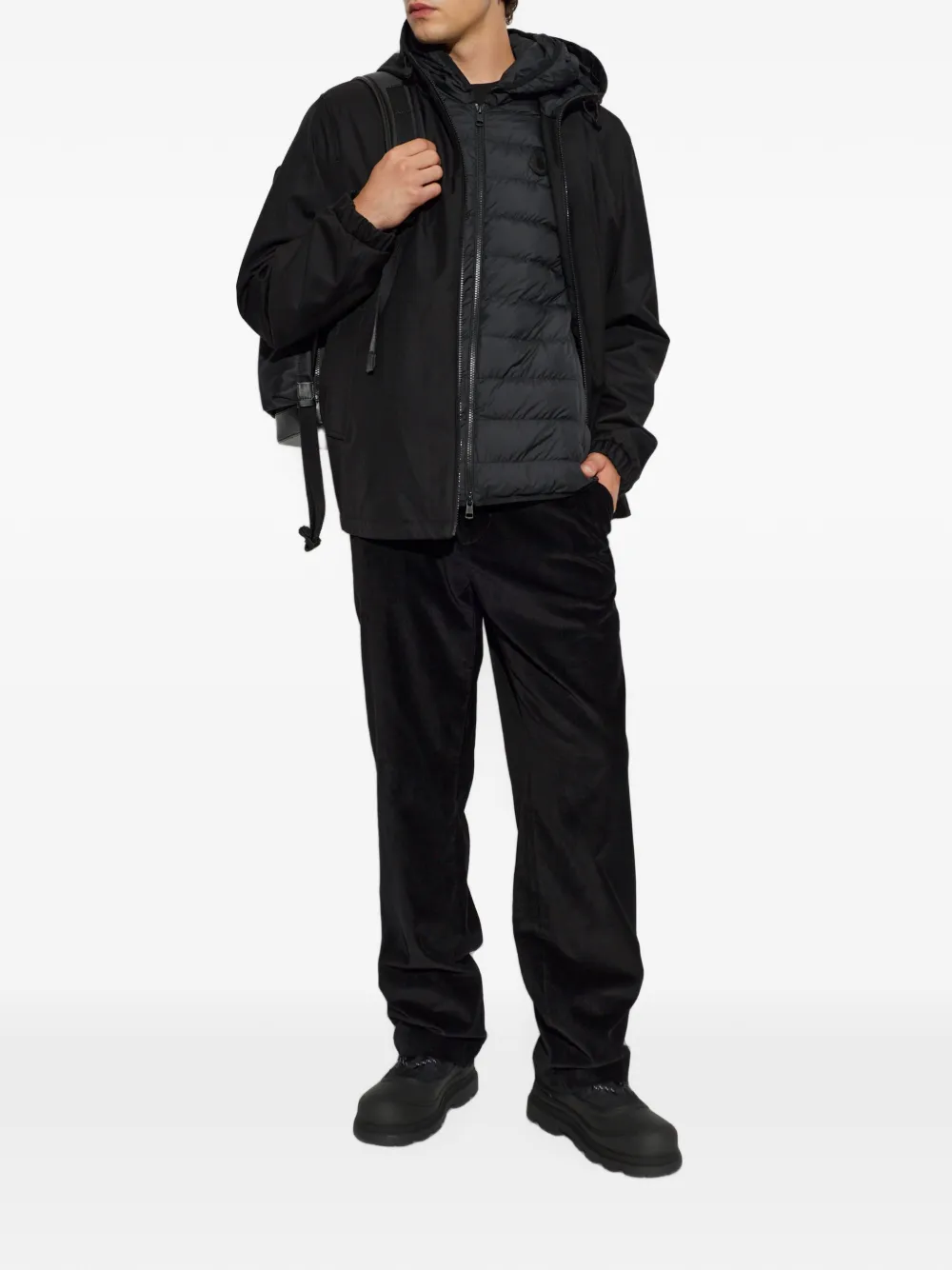 Moncler Skirnix afneembaar jack Zwart