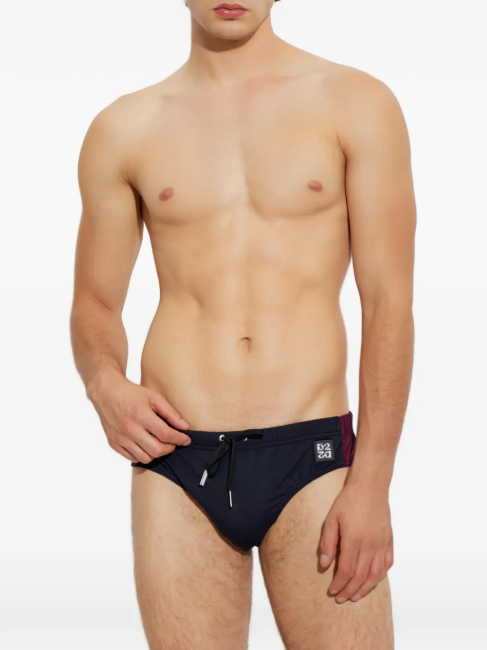 DSQUARED2 Zwembroek met trekkoord en logo-patch Blauw