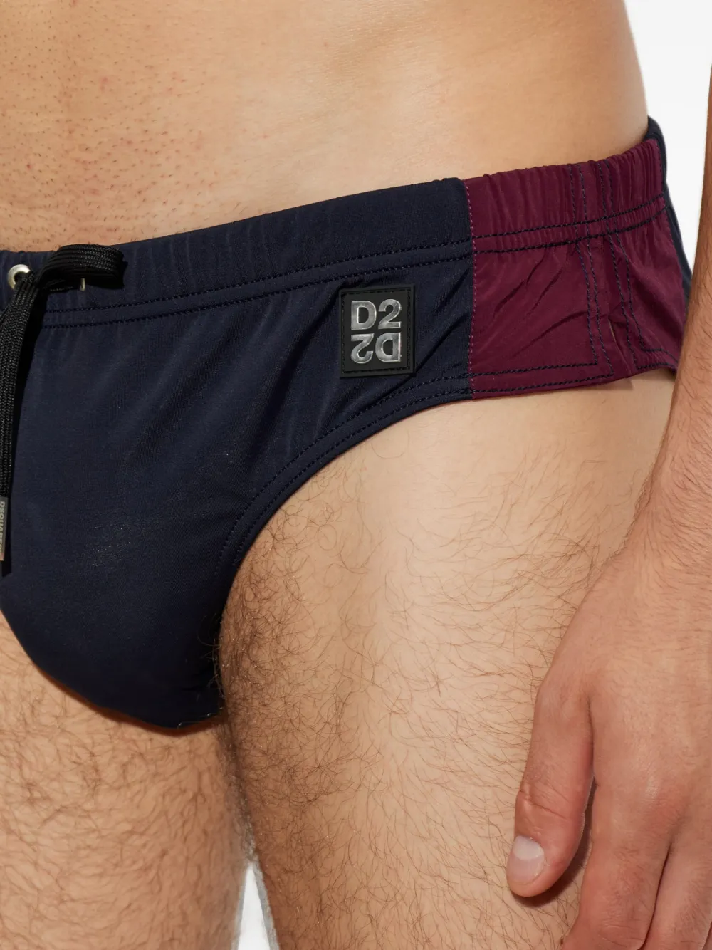 DSQUARED2 Zwembroek met trekkoord en logo-patch Blauw