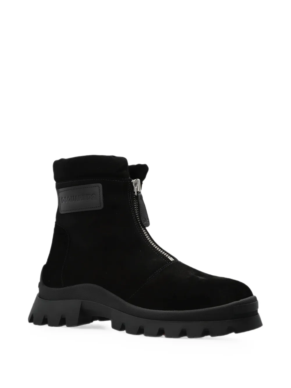 DSQUARED2 zip-front leather ankle boots Zwart