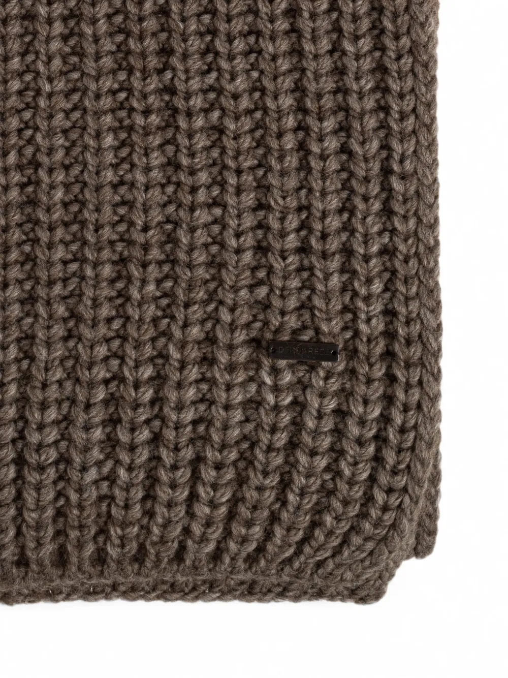 DSQUARED2 Geribbelde sjaal met logoplakkaat Bruin