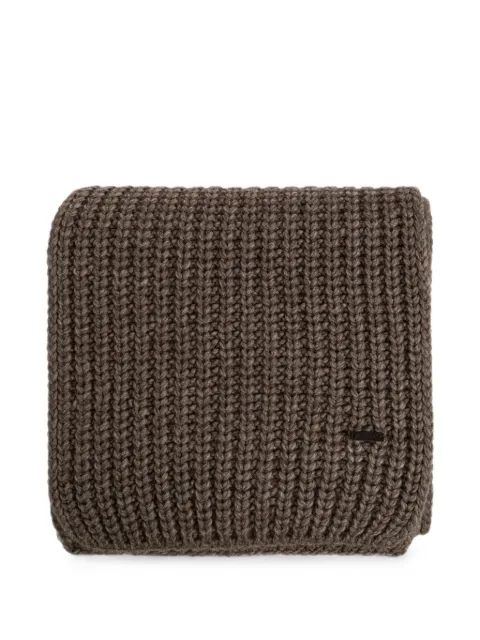 DSQUARED2 logo-plaque ribbed scarf
