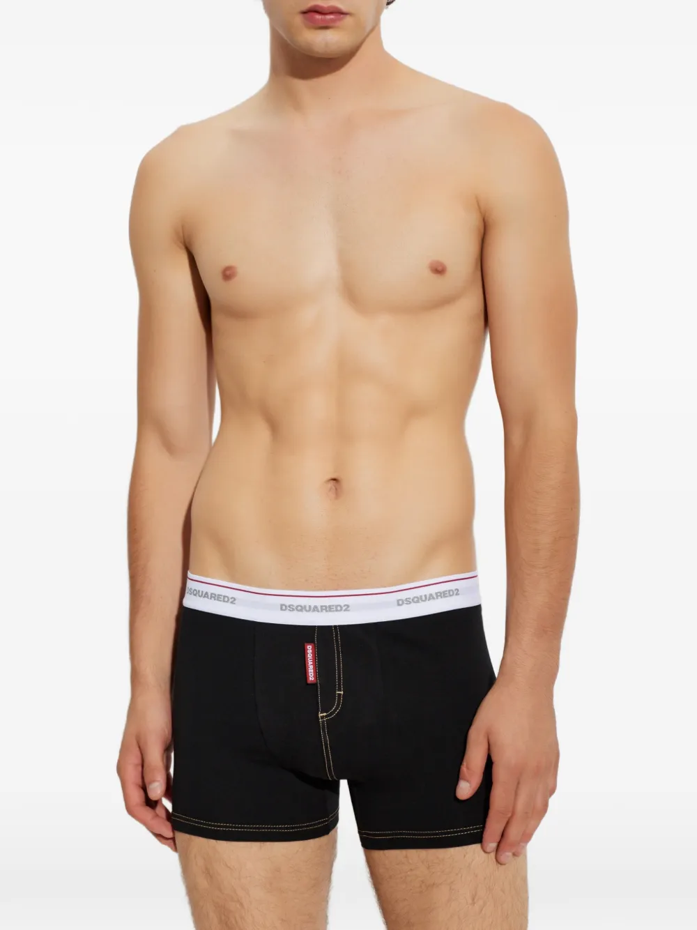 DSQUARED2 logo-waistband contrast-stitch boxers Blauw