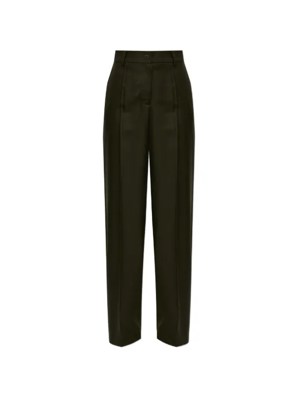 Moncler Pleated-detail Trousers in Green