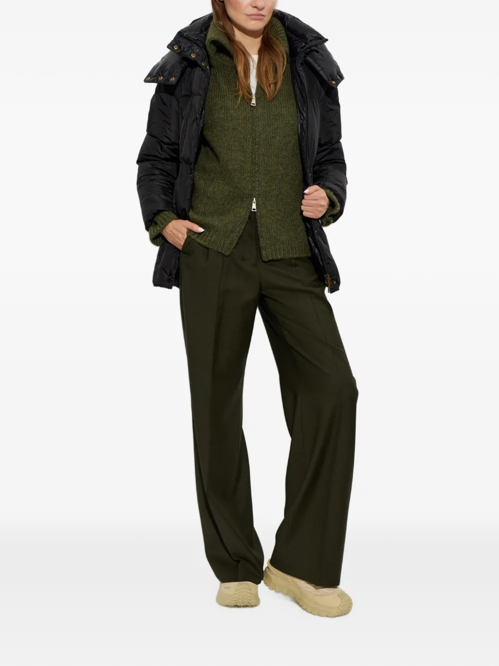 Moncler Broek met geplooid detail Groen