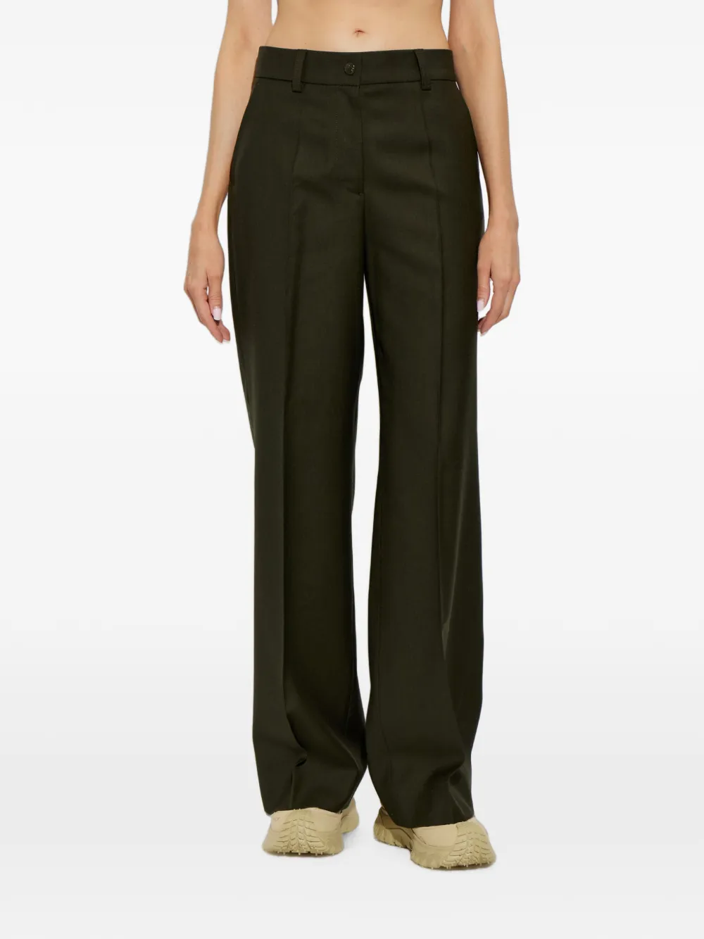 Moncler Broek met geplooid detail Groen
