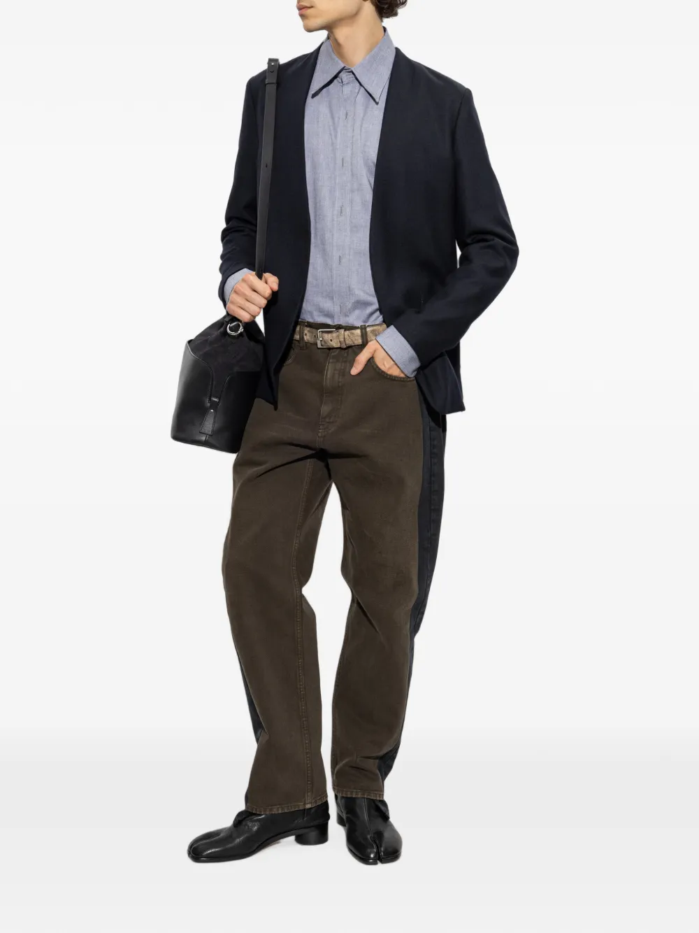 Maison Margiela Kraagloze wollen blazer Blauw