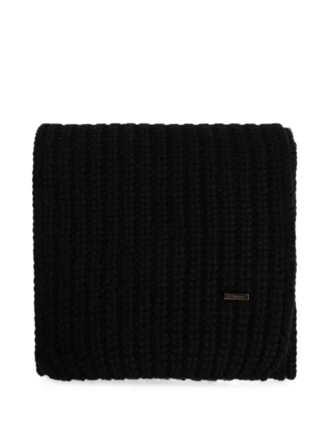 DSQUARED2 ribbed-knit logo-plaque scarf