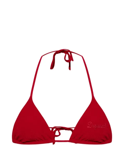 DSQUARED2 logo-embroidered triangle bikini top