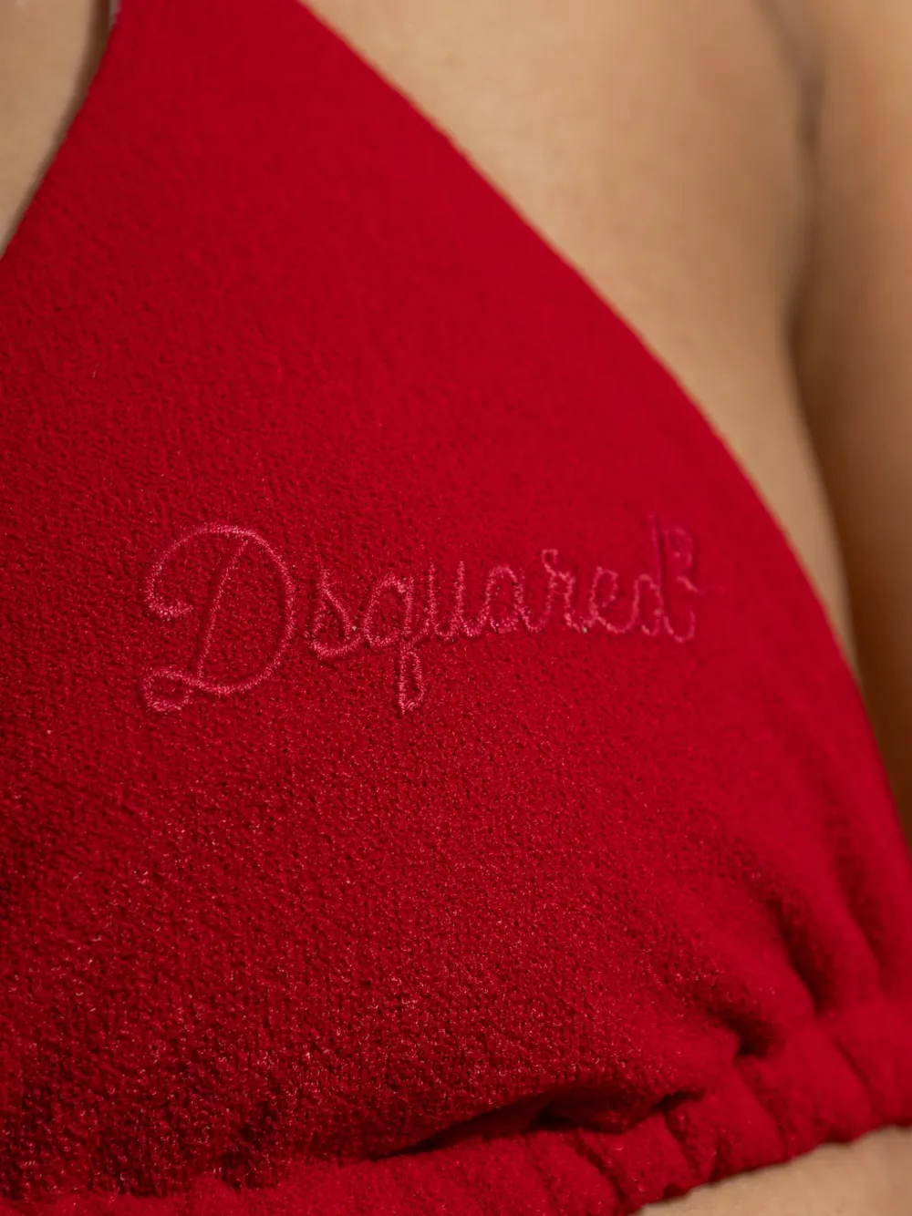 DSQUARED2 Triangel bikinitop met geborduurd logo Rood