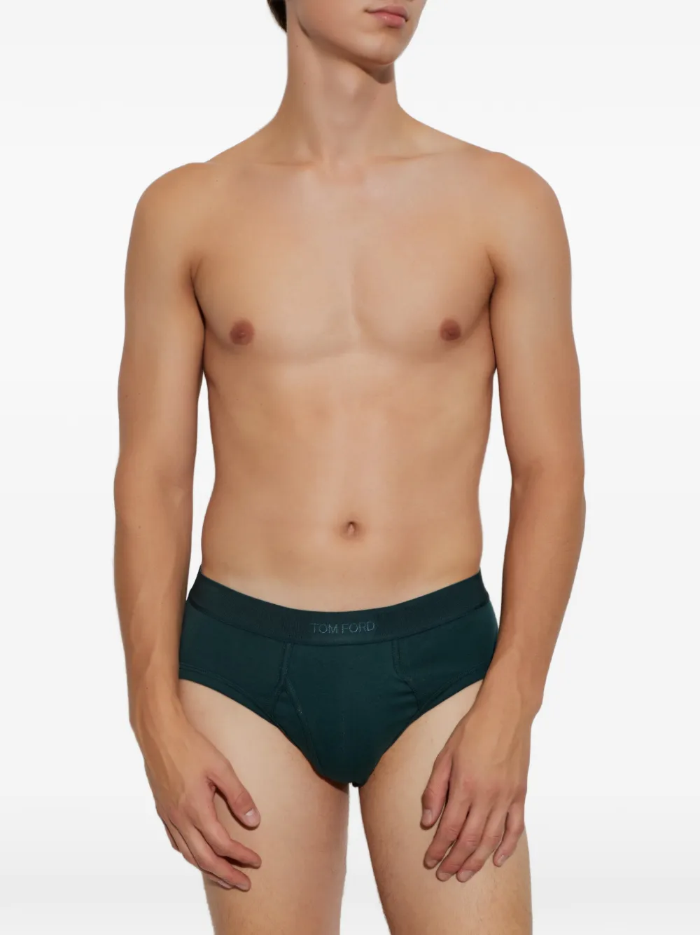 TOM FORD logo-waistband briefs Groen