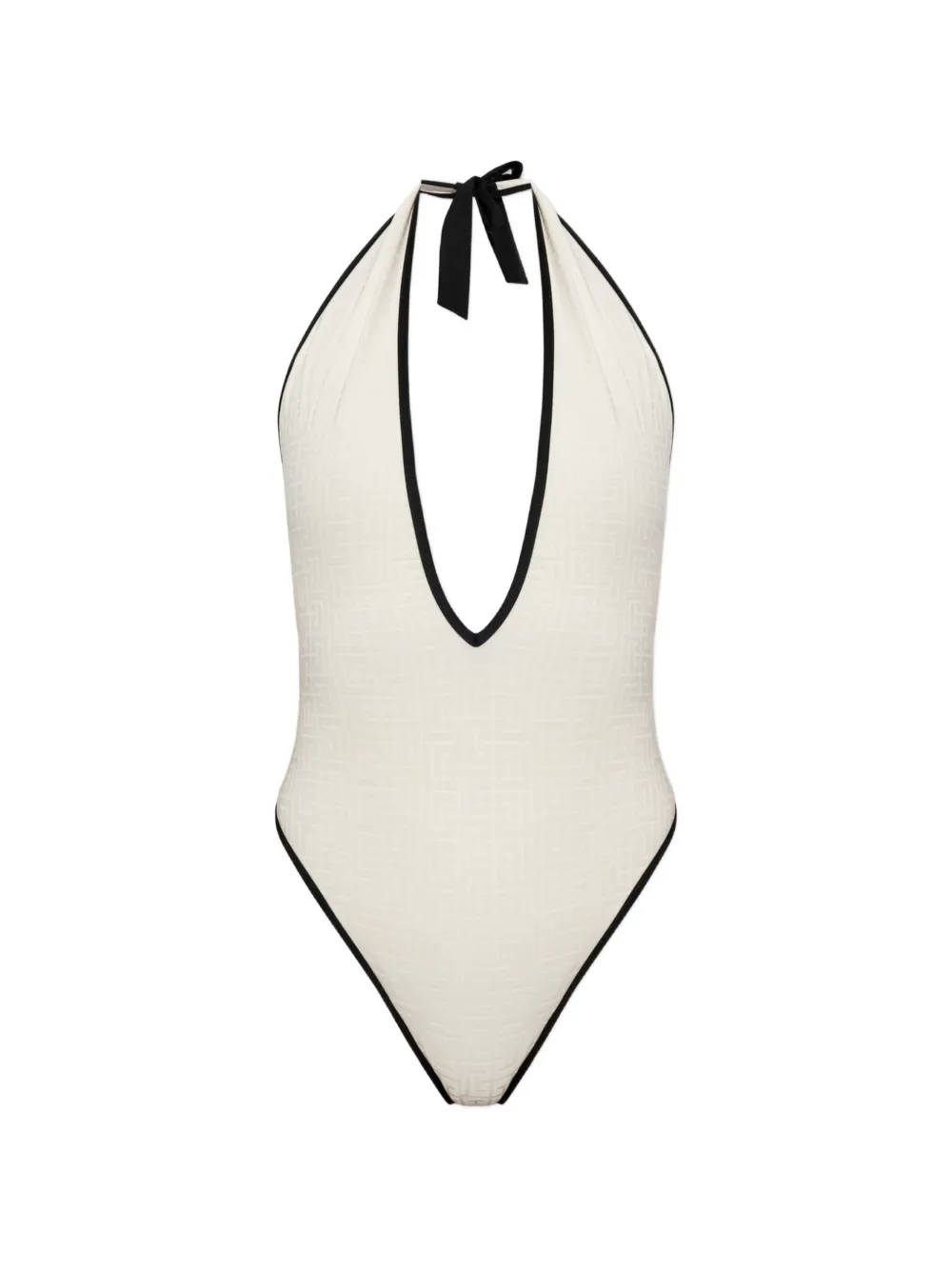 Balmain monogram-jacquard swimsuit - Toni neutri