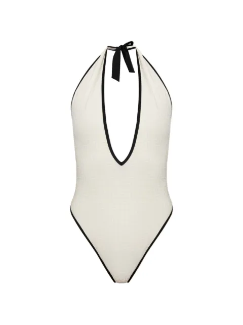 Balmain monogram-jacquard swimsuit