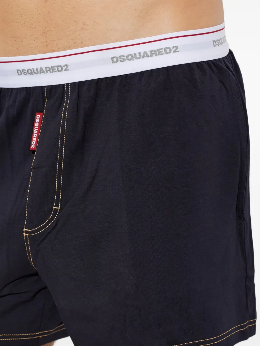 DSQUARED2 Boxershorts met contrasterende stiksels en logoband Zwart