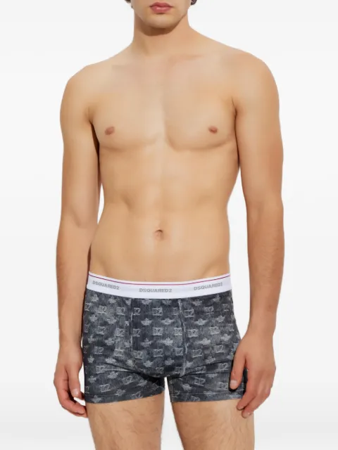 DSQUARED2 monogram-print logo-waistband boxers