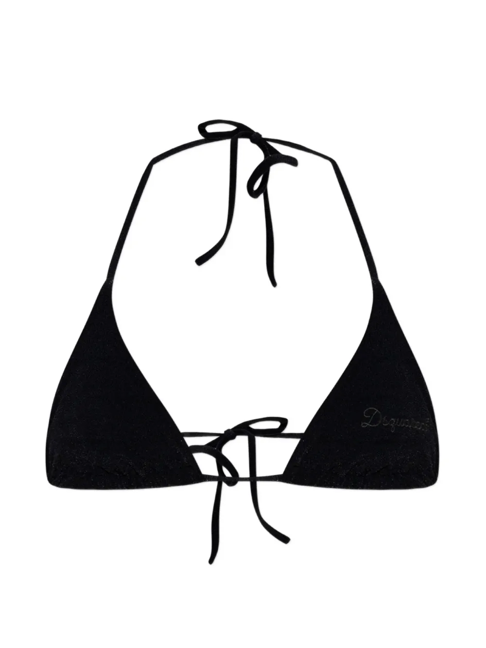DSQUARED2 logo-embroidered bikini top - Nero