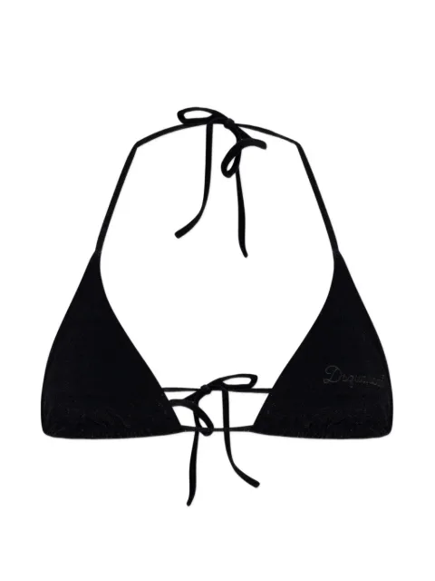 DSQUARED2 logo-embroidered bikini top