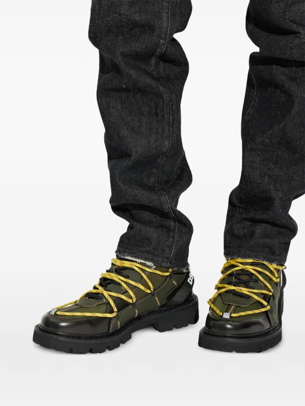 DSQUARED2 Skiers platte enkellaarzen Groen