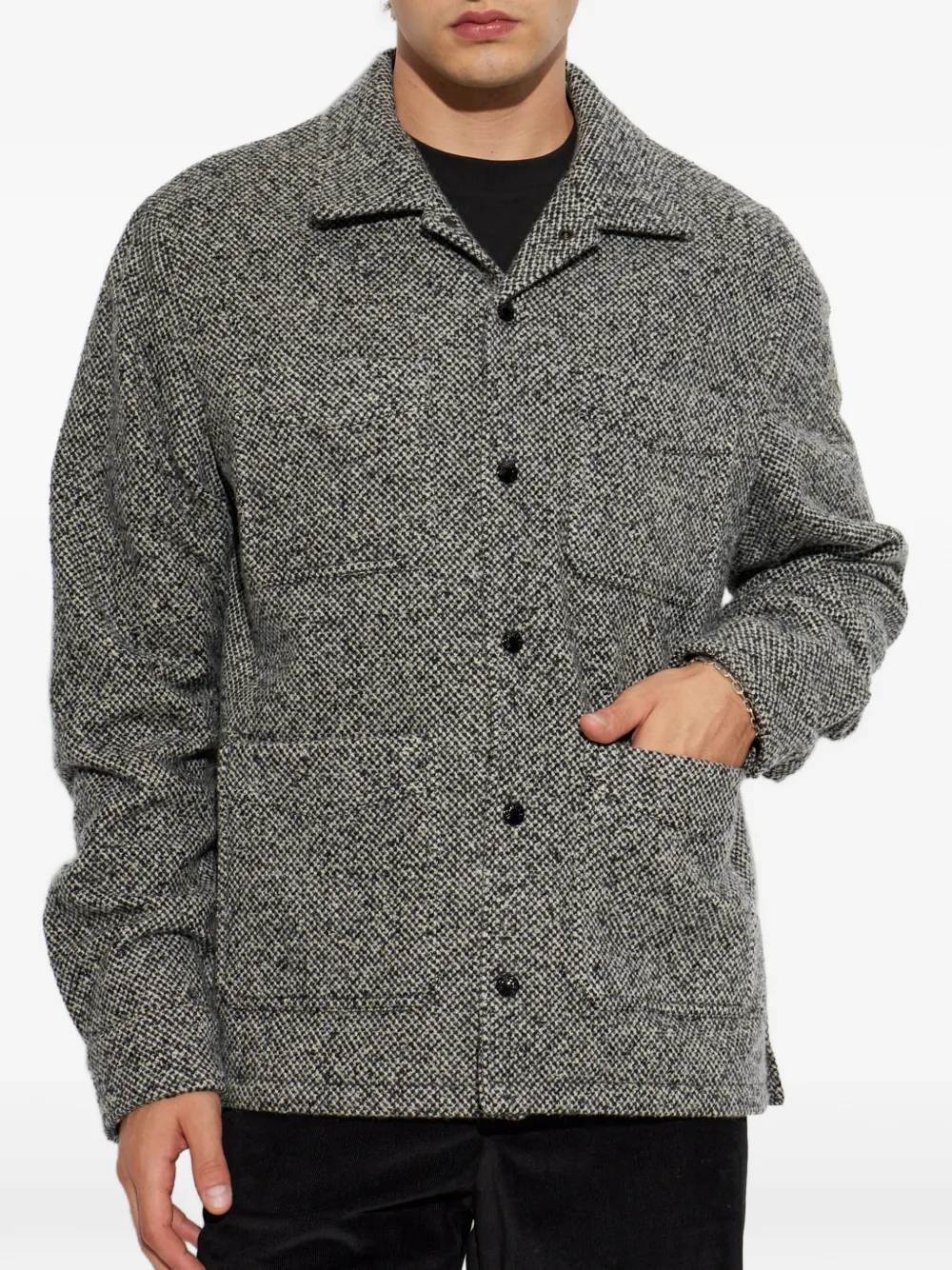 Moncler Button-up shirtjack met zakdetail Grijs
