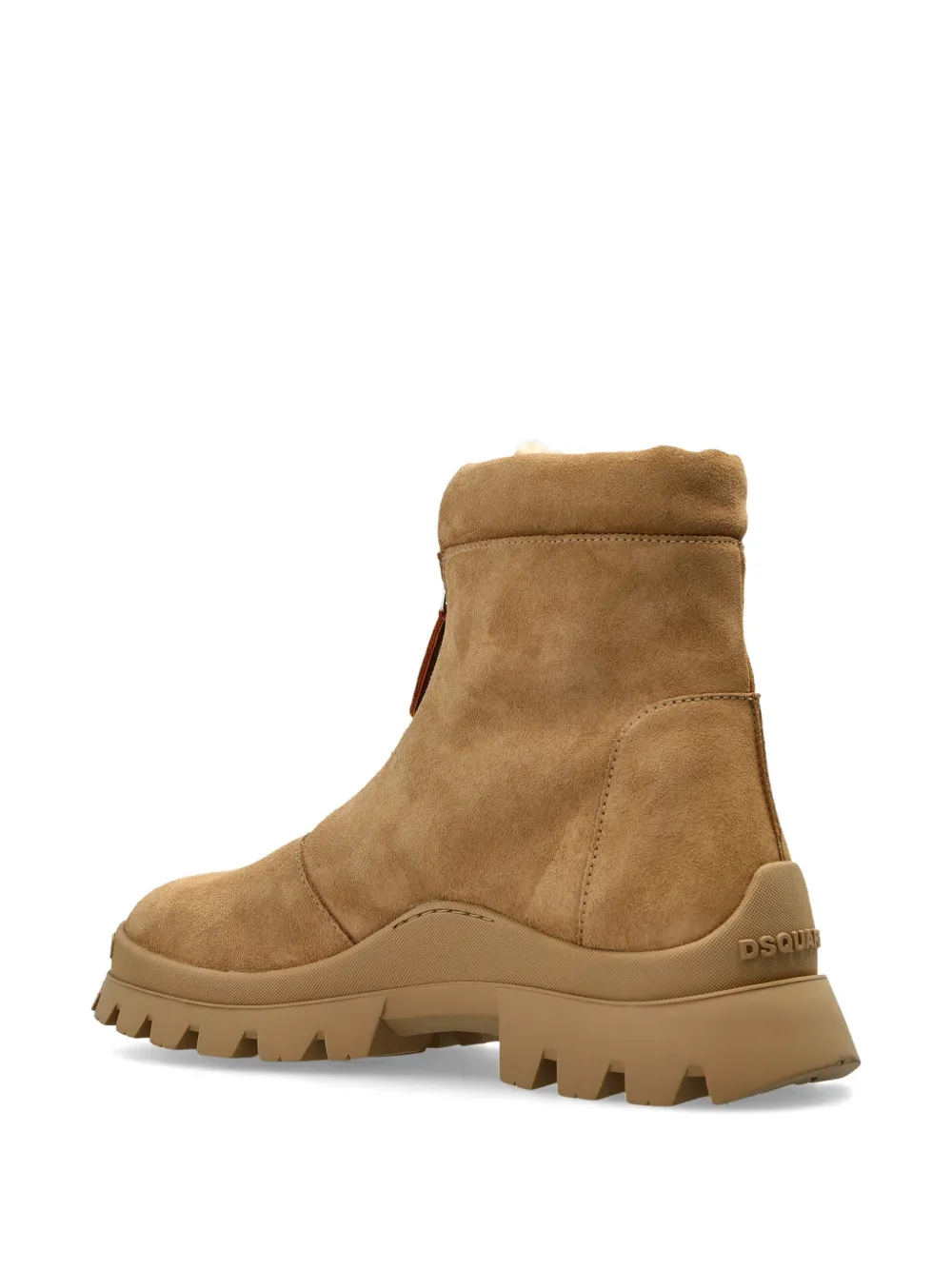 DSQUARED2 logo-patch suede boots Beige