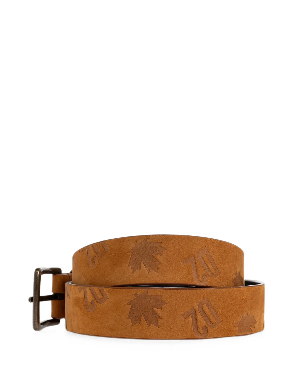 DSQUARED2 Leren riem met monogram Beige