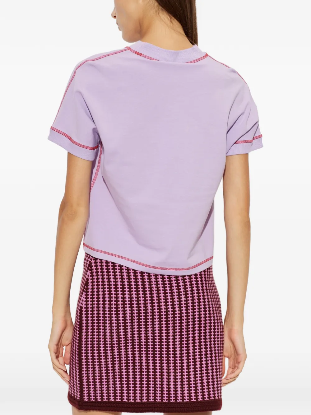 Versace T-shirt met geborduurd logo Paars