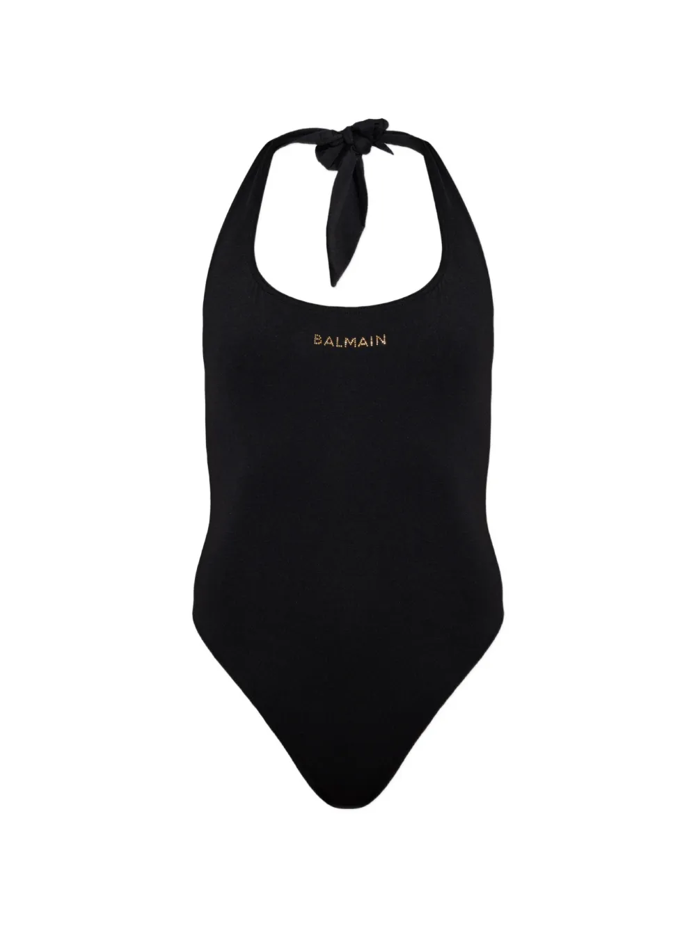 Balmain logo-embellished halterneck swimsuit - Nero