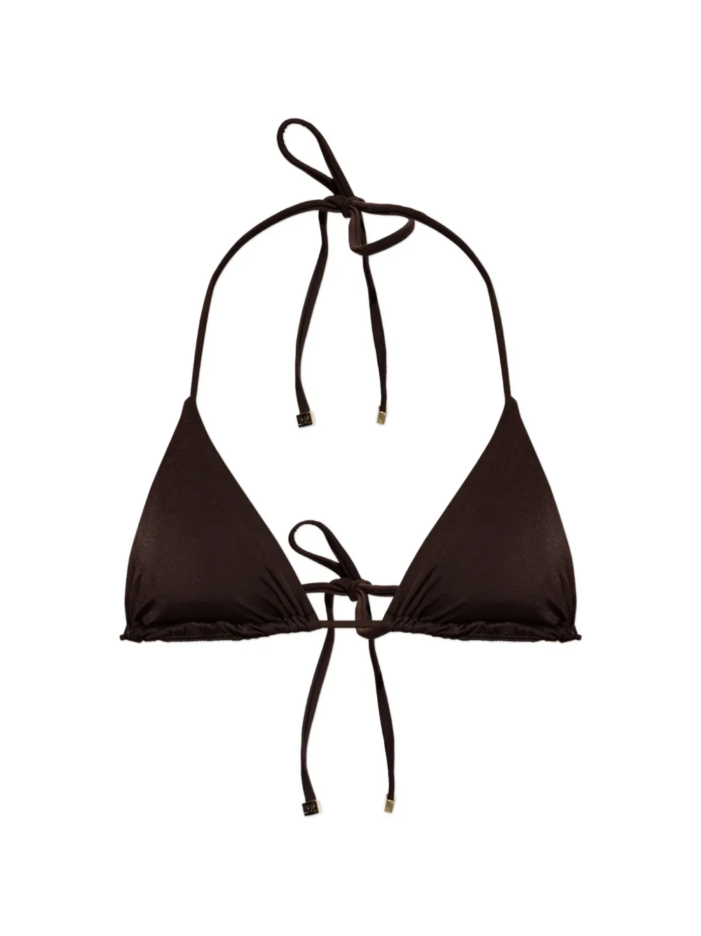 DSQUARED2 halterneck triangle bikini top - Marrone