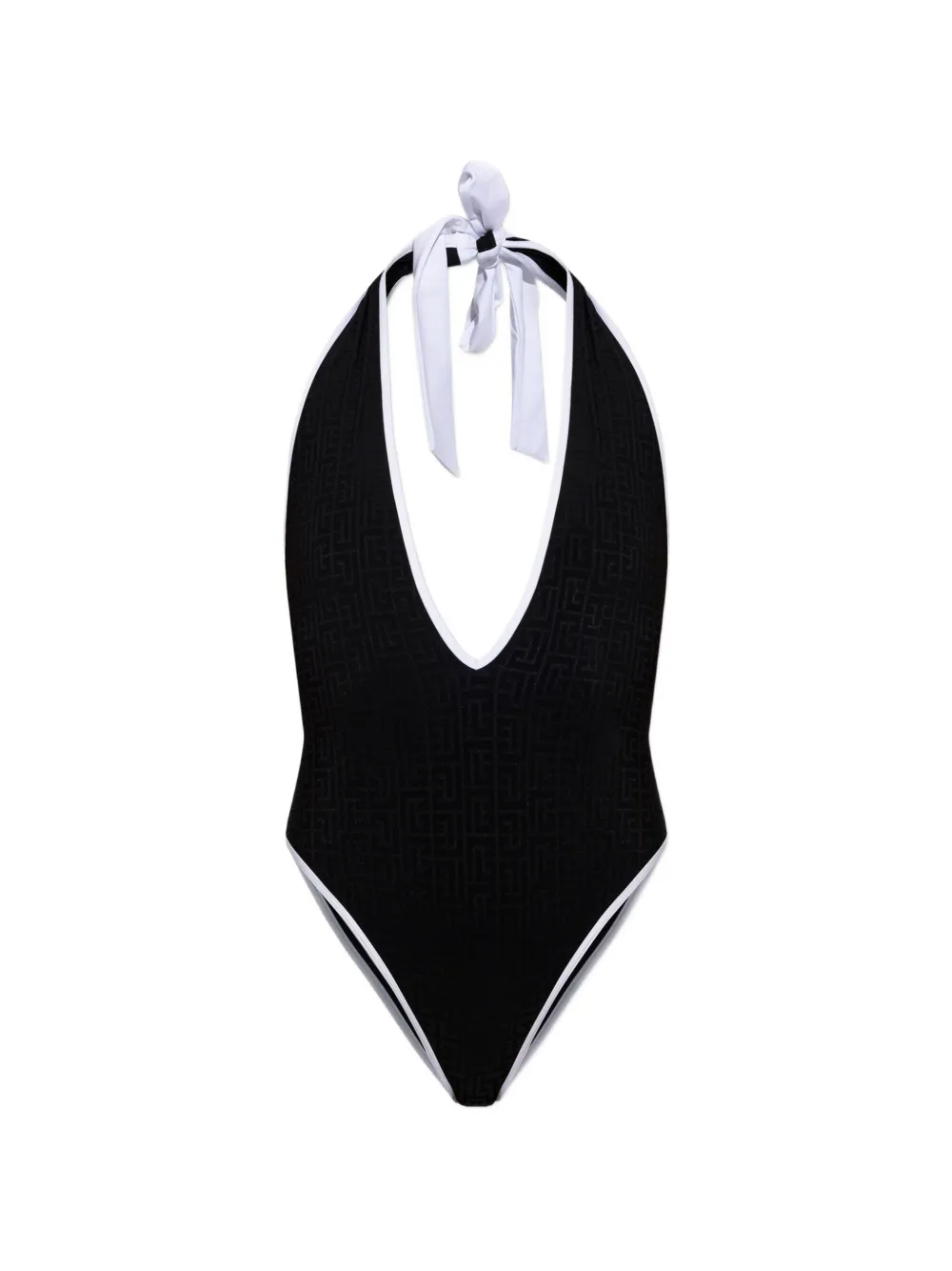 Balmain Costume intero Lycra con monogramma - Nero