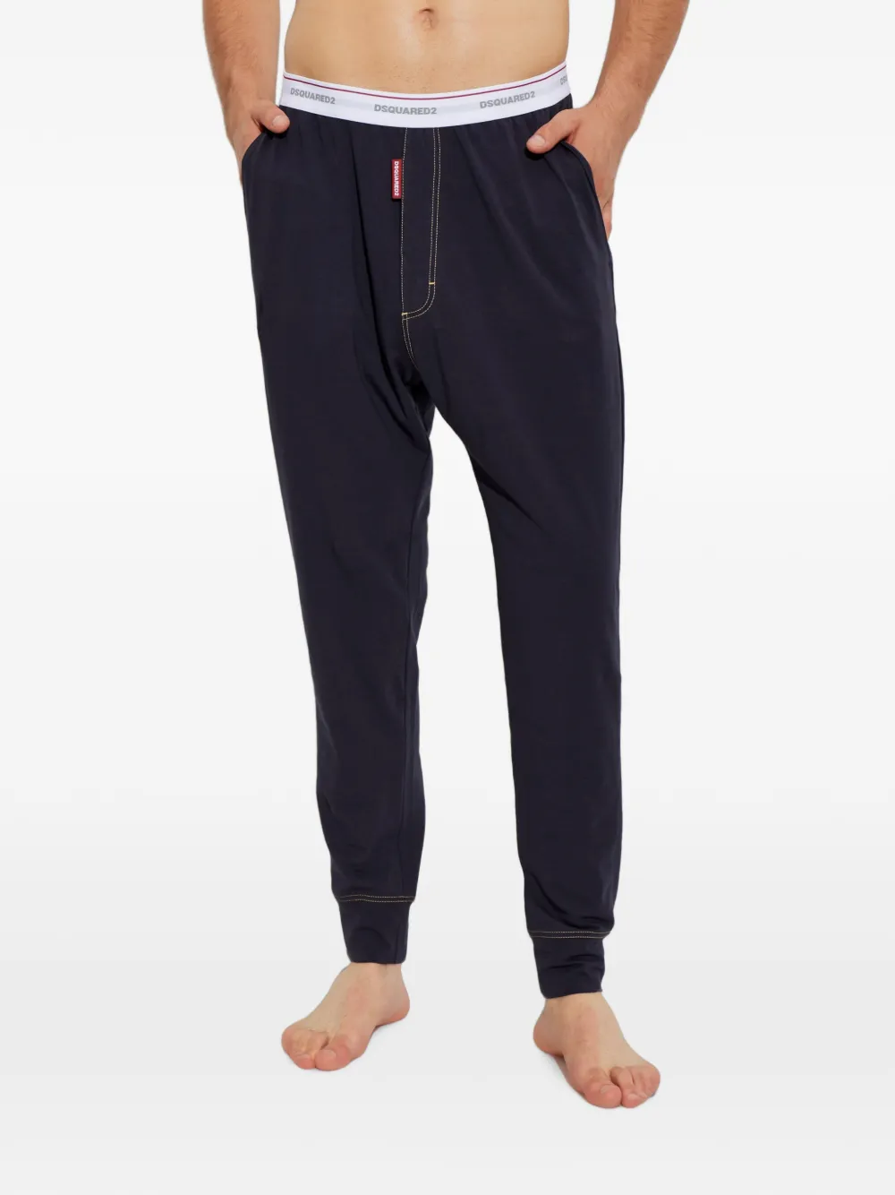 DSQUARED2 Pyjama met contrasterende stiksels en logoband Blauw