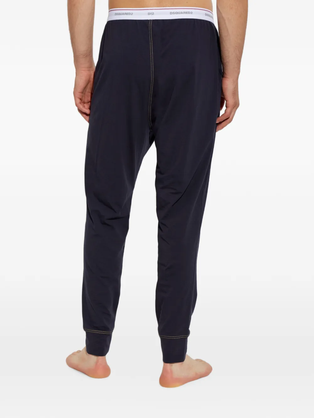DSQUARED2 Pyjama met contrasterende stiksels en logoband Blauw