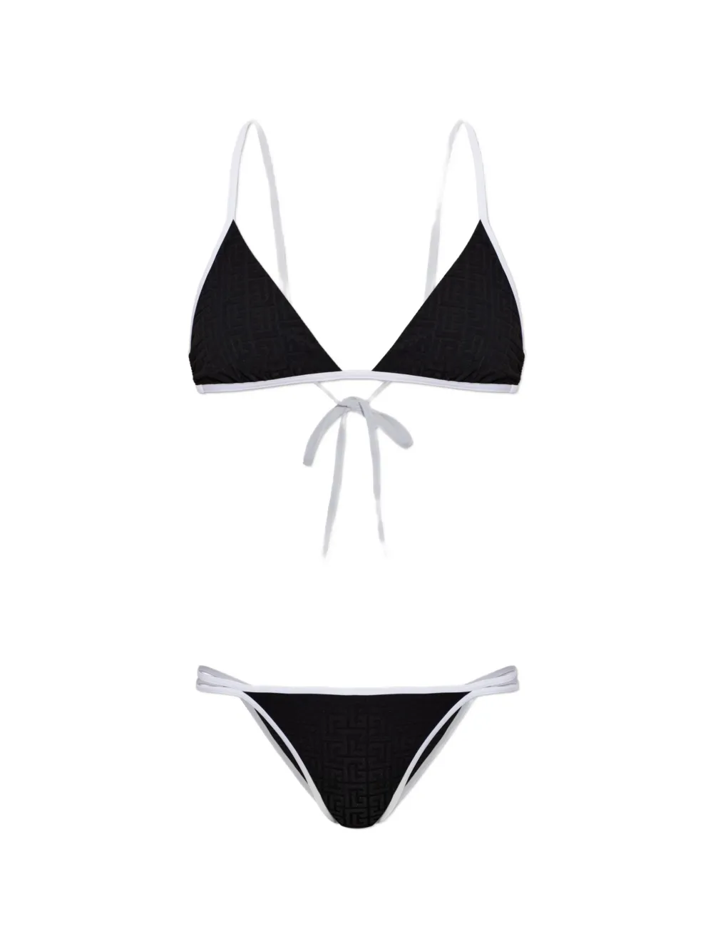 Balmain monogram lycra swimsuit - Nero