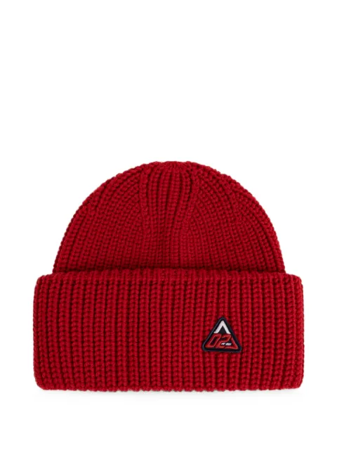 DSQUARED2 logo-patch ribbed-knit beanie hat