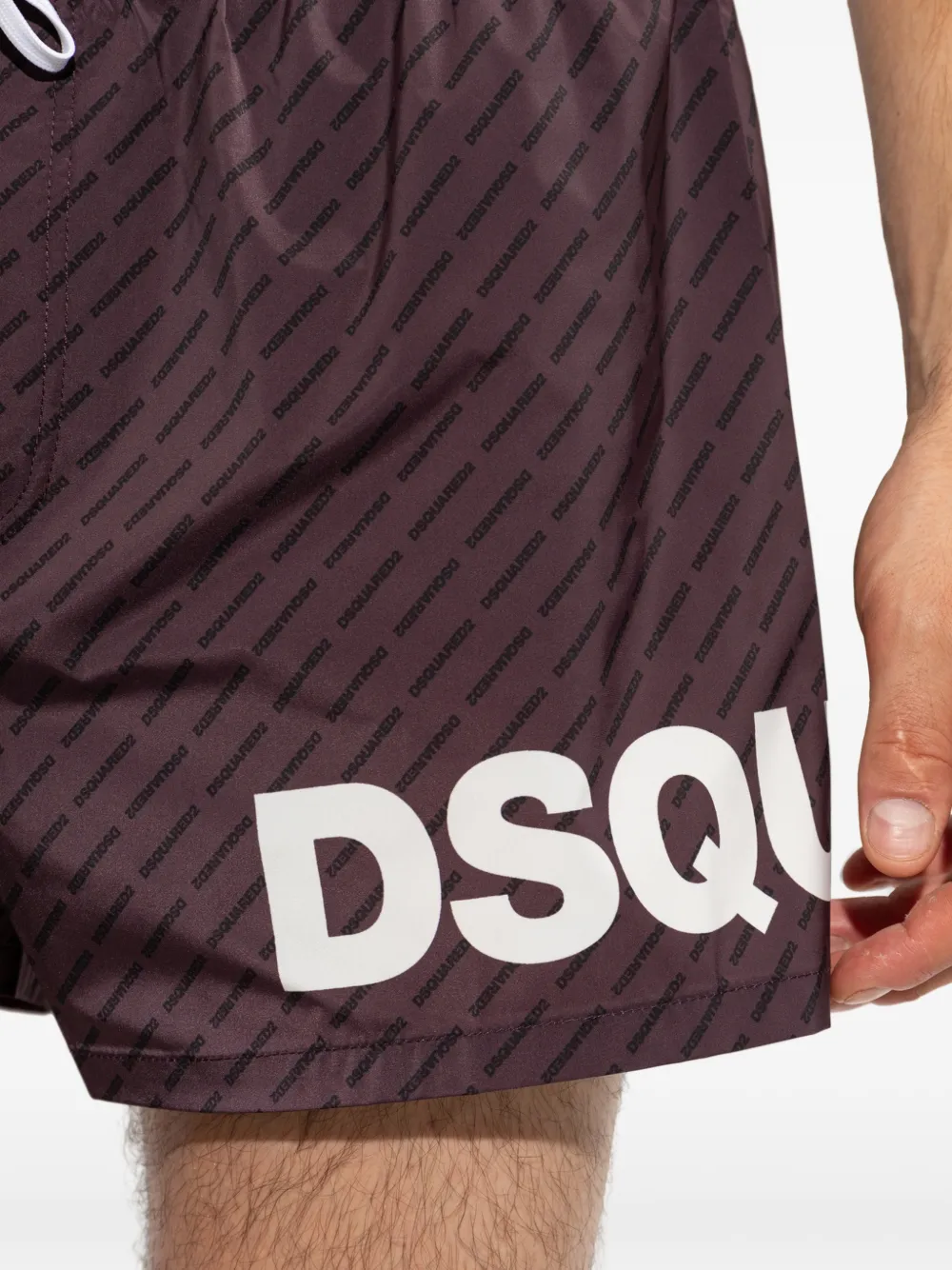 DSQUARED2 logo-print drawstring swim shorts Paars