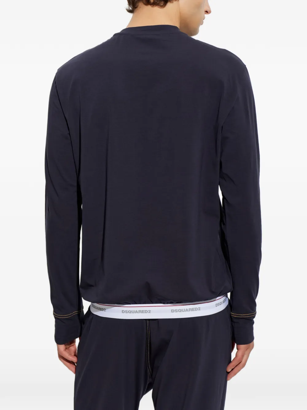 DSQUARED2 T-shirt met logo tailleband Blauw