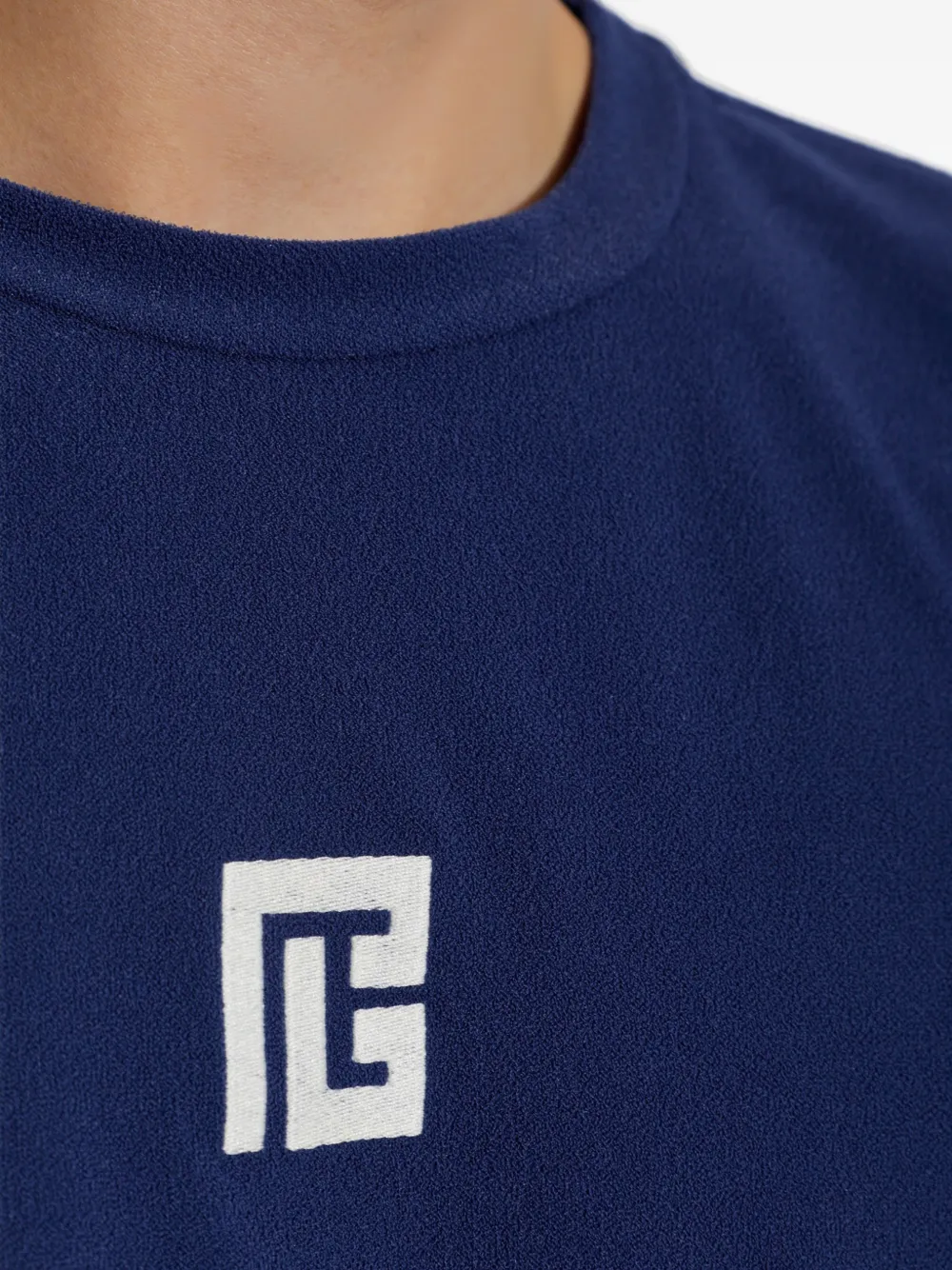 Balmain T-shirt met geborduurd logo Blauw