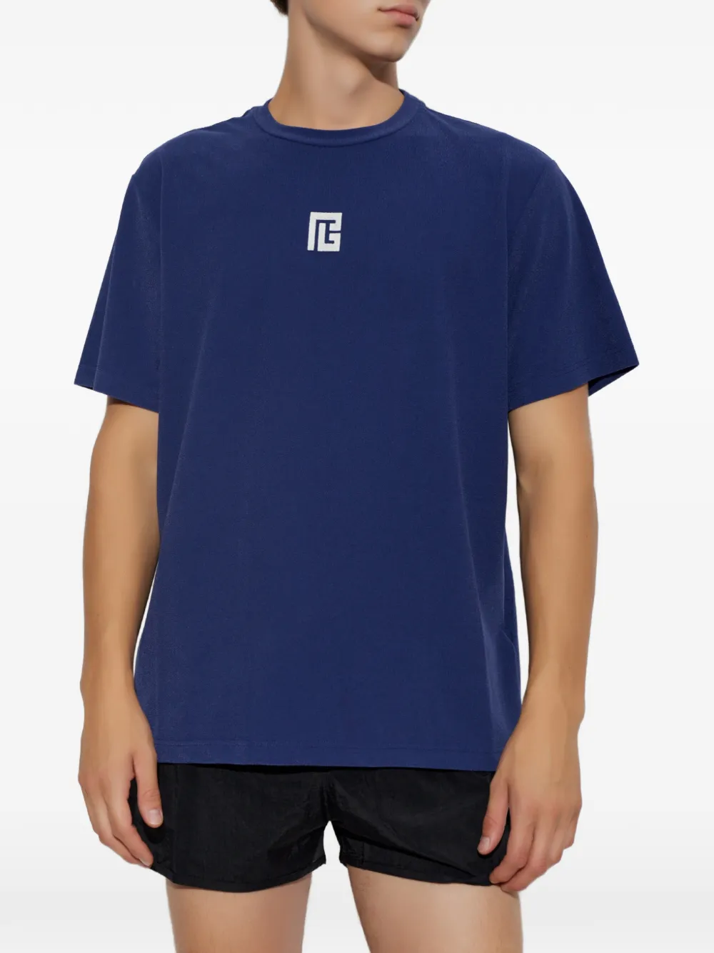 Balmain T-shirt met geborduurd logo Blauw