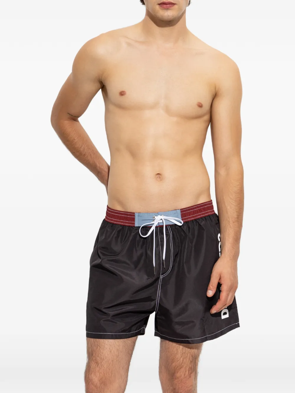 DSQUARED2 Zwembroek met logoprint en trekkoord Zwart