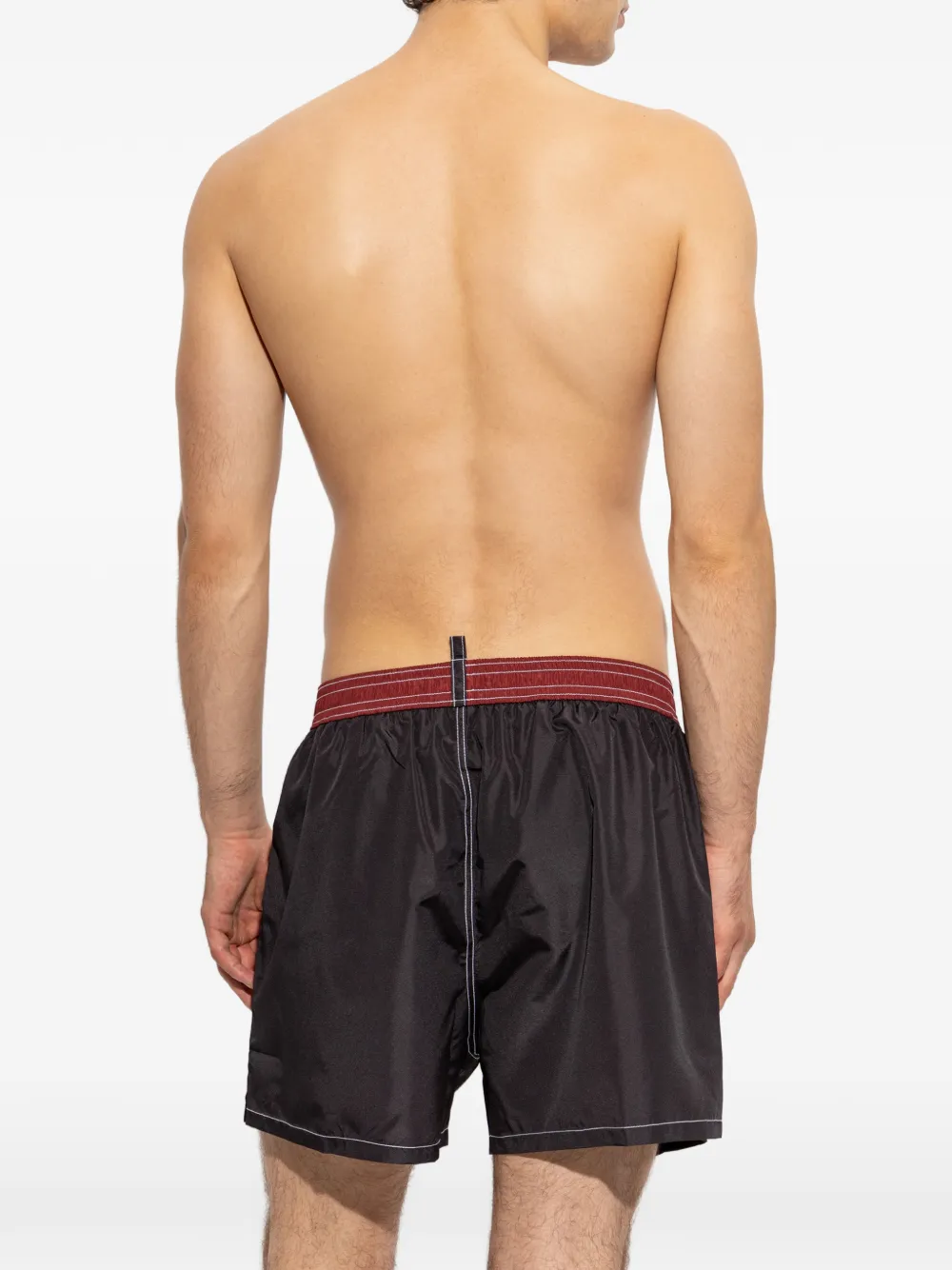 DSQUARED2 Zwembroek met logoprint en trekkoord Zwart