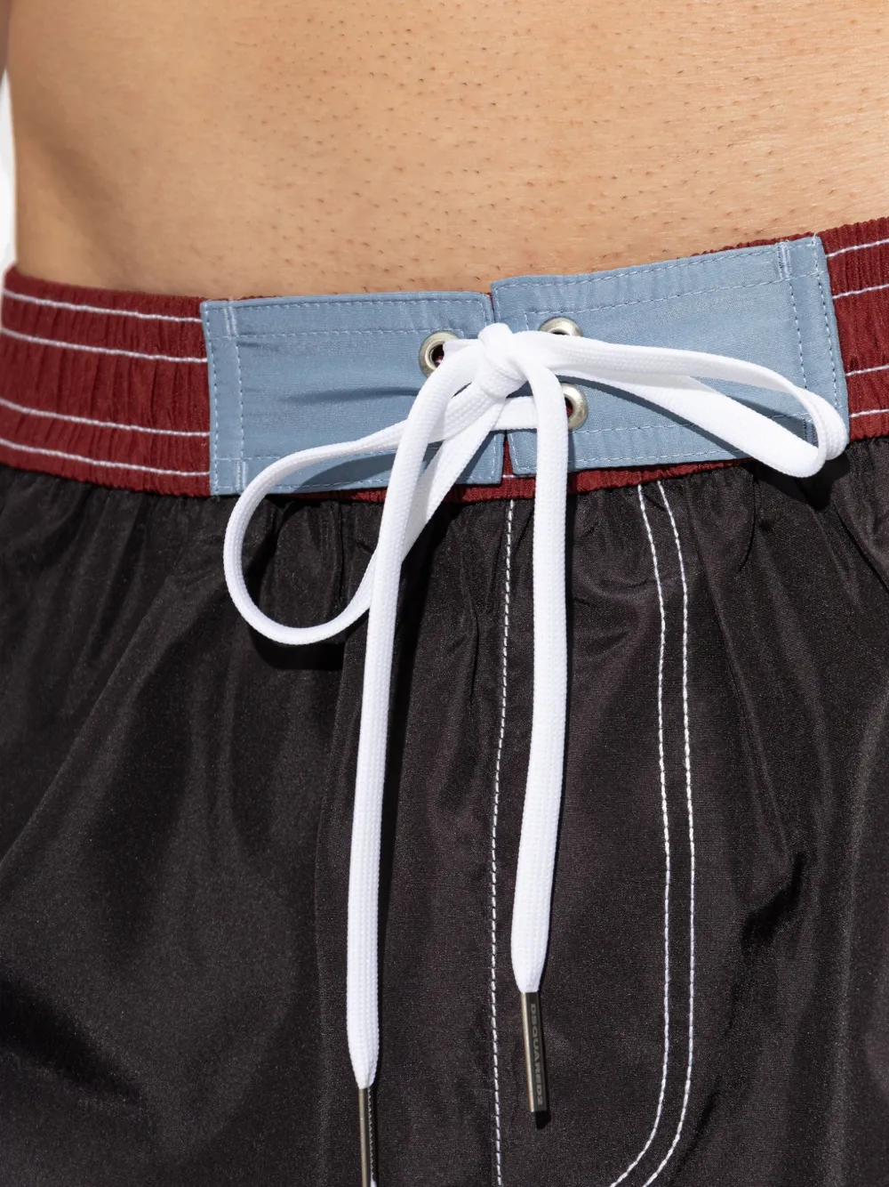 DSQUARED2 Zwembroek met logoprint en trekkoord Zwart
