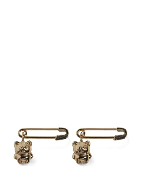 Kate Spade safety-pin bear-charm earrings 