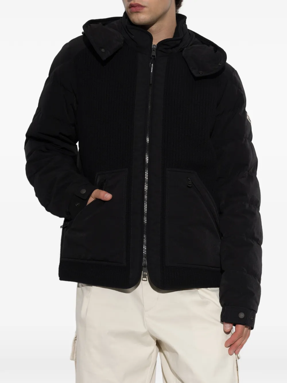 Moncler Pelat hooded puffer jacket Zwart