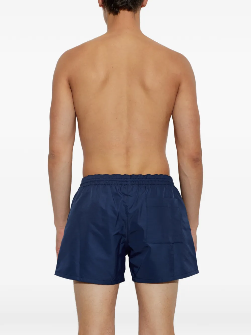 Balmain side-stripe logo-patch swim shorts Blauw