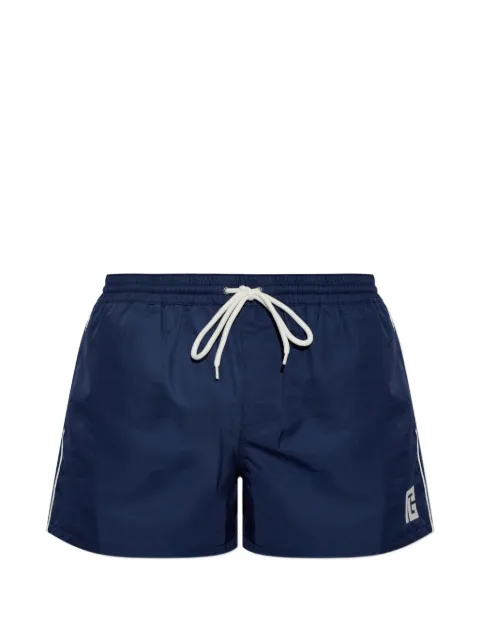 Balmain side-stripe logo-patch swim shorts