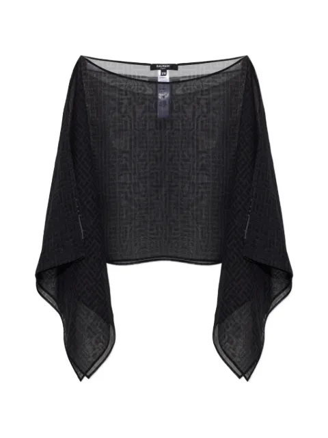 Balmain monogram beach top in chiffon