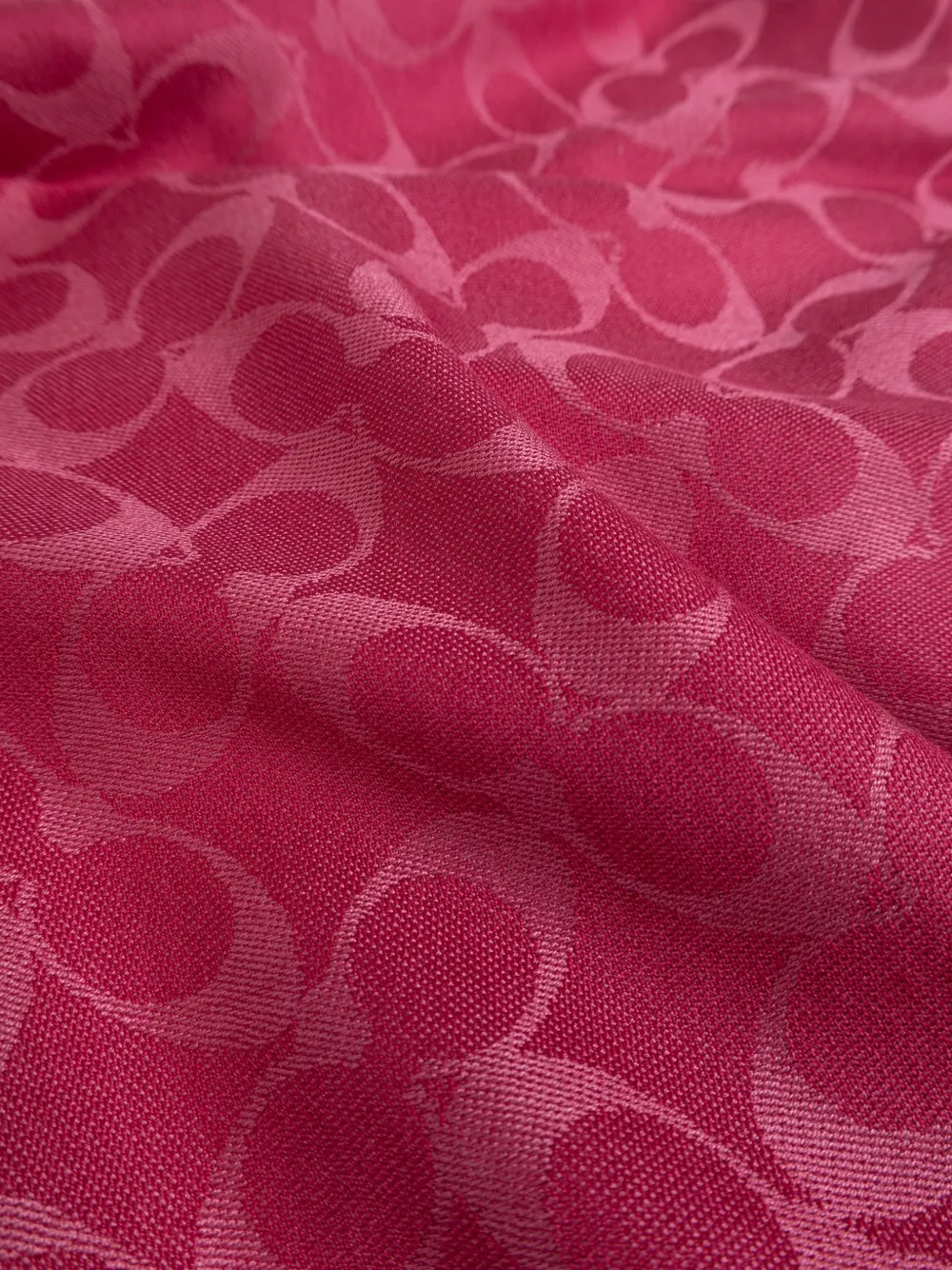 Coach monogram frayed scarf Roze
