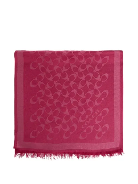Coach monogram frayed scarf